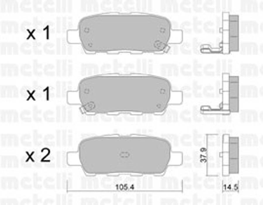 Suzuki brake pad set - rear 105.5x38x14
