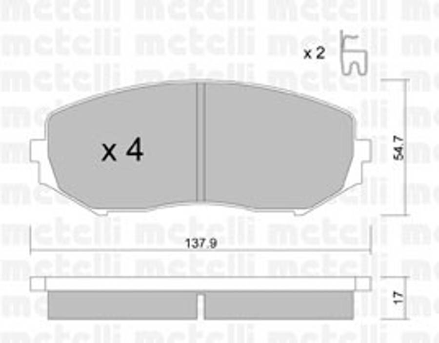 Suzuki brake pad set - front 137.9x54.37x17