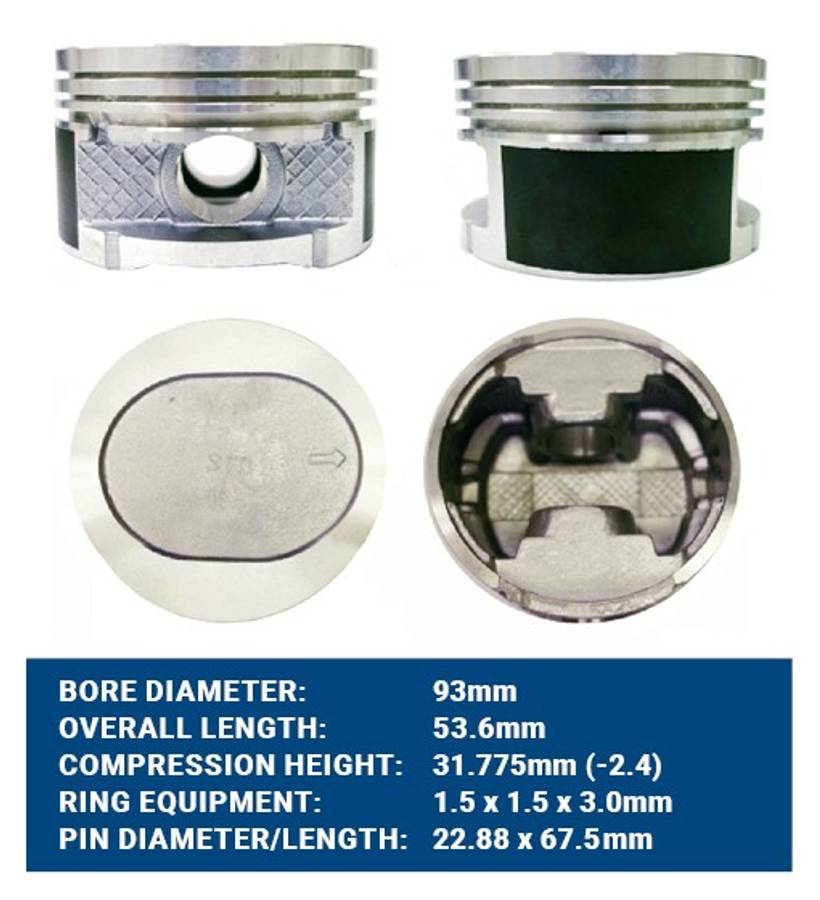 Chrysler piston w/o rings 1 cyl 1.5x1.5x3 90"RECESS (Size: 000)