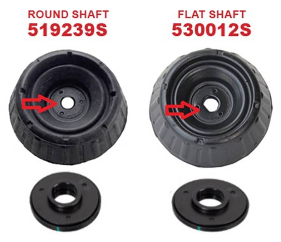 Kia strut/shock mounting-F + brg ROUND SHAFT