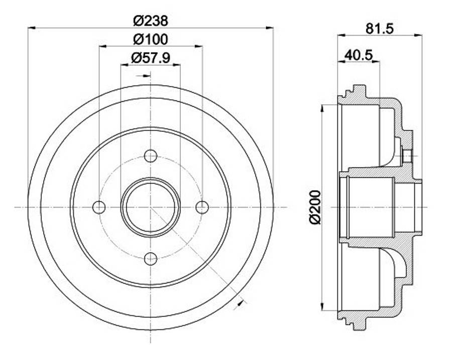 Suzuki brake drum - rear 200x81.5 4 HOLE