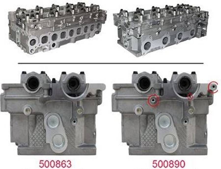 Kia cylinder head w/out valves NO HOLES FOR VACUUM PUMP