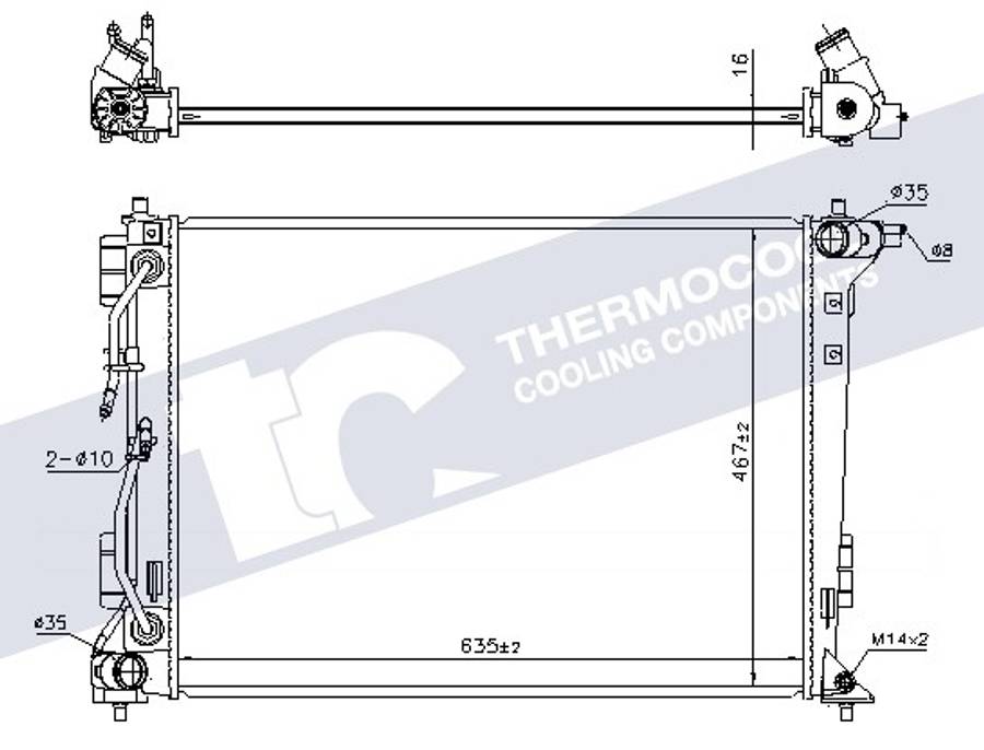 Kia radiator-cooling-aluminium 635x467x16 automatic