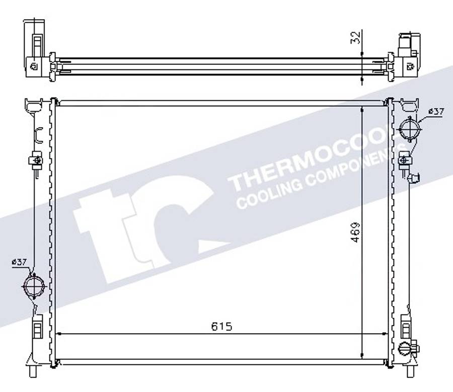 Chrysler radiator-cooling-aluminium 615x469x32