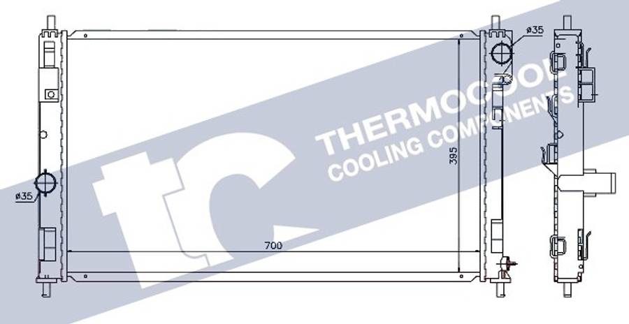 Chrysler radiator-cooling-aluminium 700x395x16