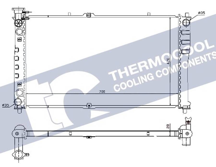 Kia radiator-cooling-aluminium 700x420x28