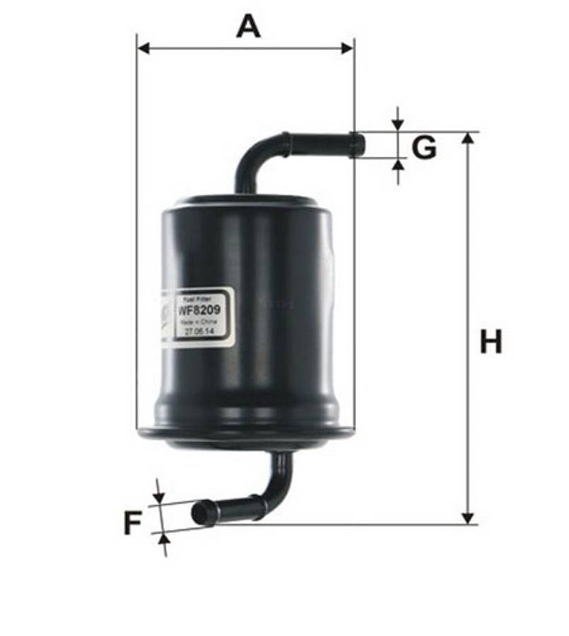 Kia filter - fuel - EFI 71x131x8
