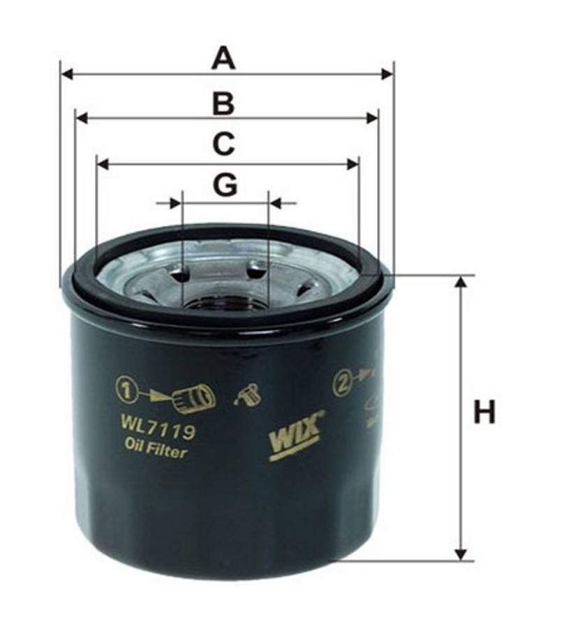 Suzuki filter - oil - spin-on 55x68x66