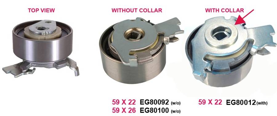 Daewoo tensioner - timing belt 59x22 W/O COLLAR