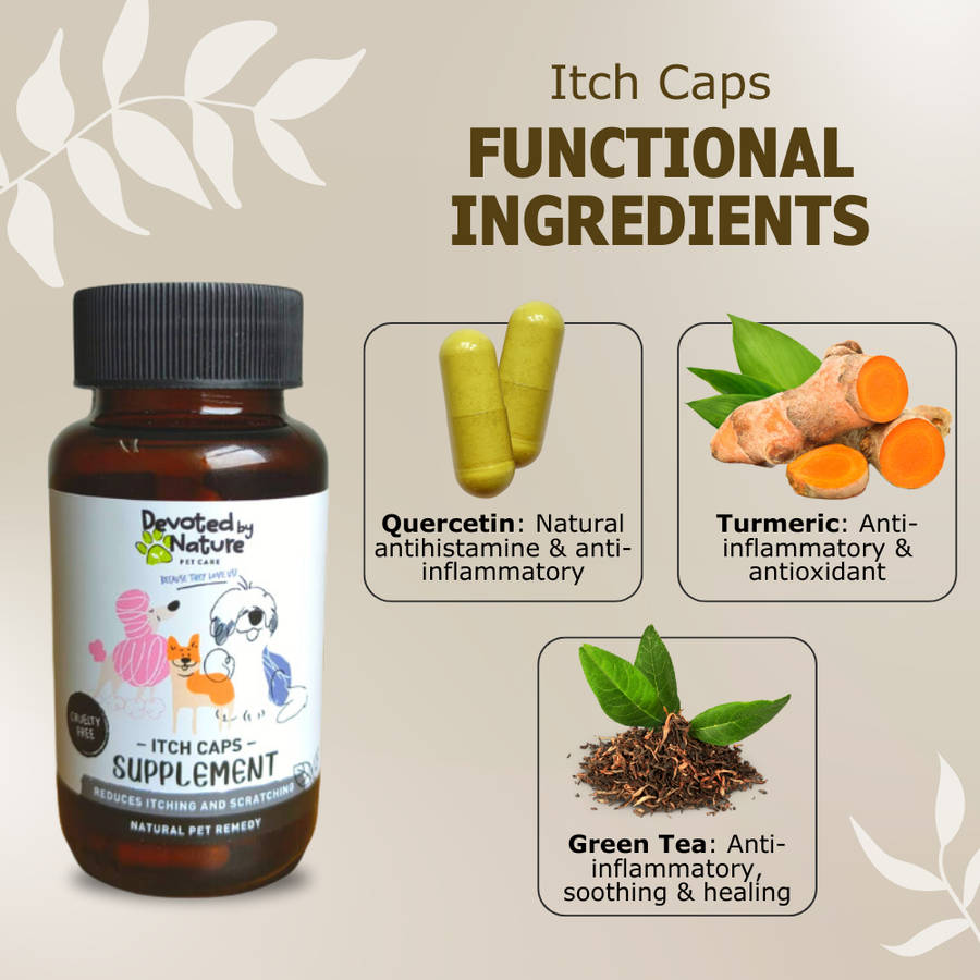 Devoted by Nature Itch Caps  Natural Relief for Your Furry Friend