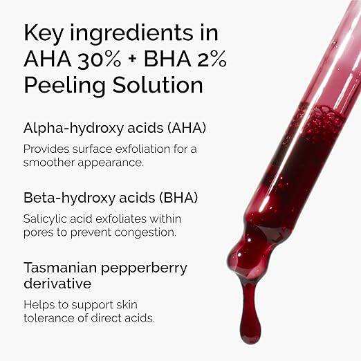 The Ordinary AHA 30% + BHA 2% Peeling Solution, Advanced Exfoliating Peel for Brighter Skin