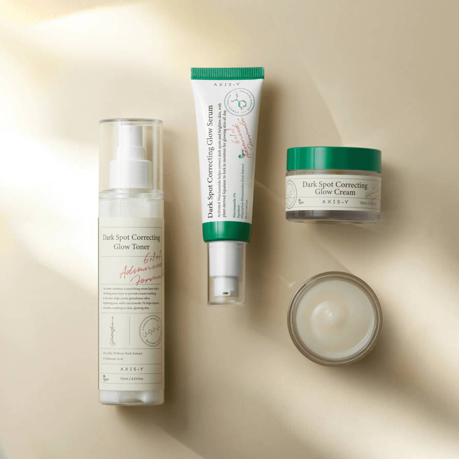 AXIS-Y Ultimate Radiance Correcting Glow Set  Powerful Toner, Serum & Cream Trio
