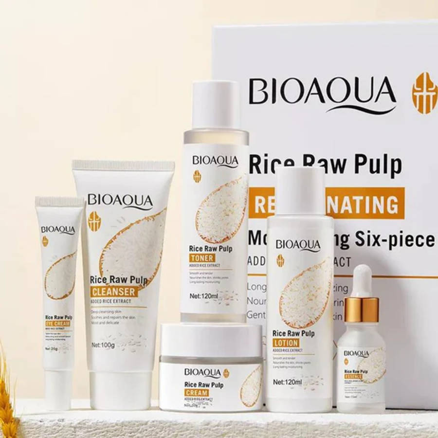 Bioaqua 6-in-1 Rice Raw Pulp Skincare Gift Set