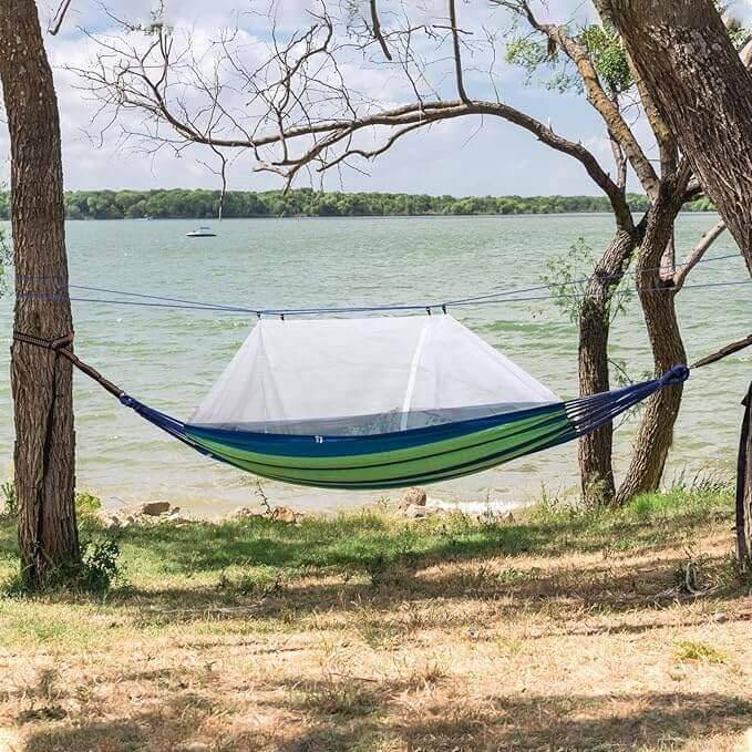 Portable Automatic Quick opening Fabric Hammock with Mosquito Net 290x140cm