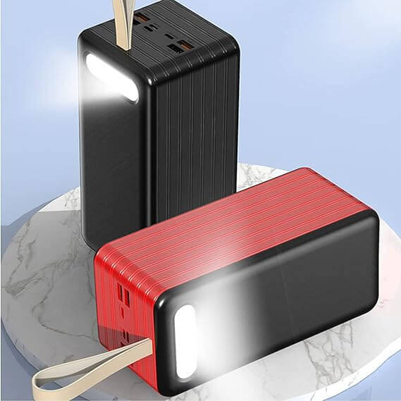 Portable 80000 mAh Power Bank with Built-in Cable