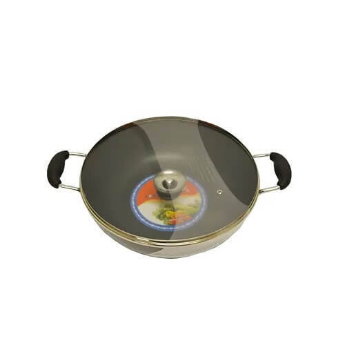32cm Non-Stick Wok Double Handle with Lid