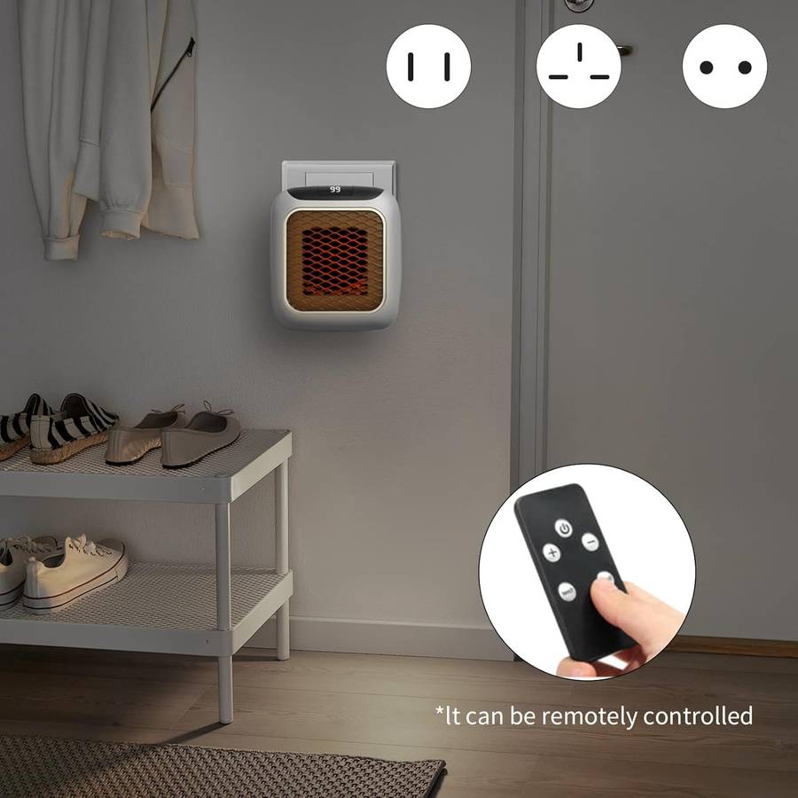 Portable Fan Heater With Adjustable Thermostat and Timer