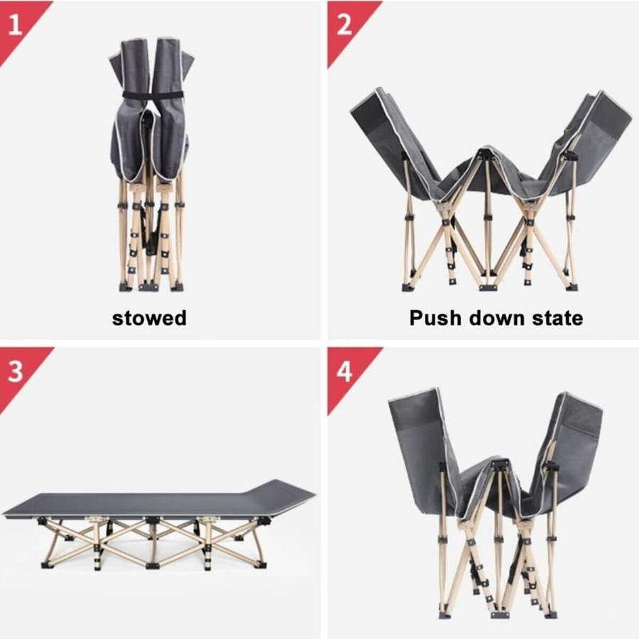 Portable Recliner Single Lunch Bed Beach Folding Bed