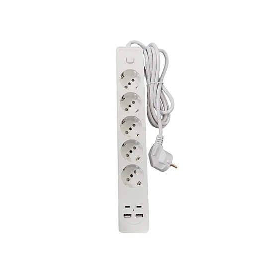 Power Strip 5 Sockets with 2 USB Ports and 2 Type C Ports