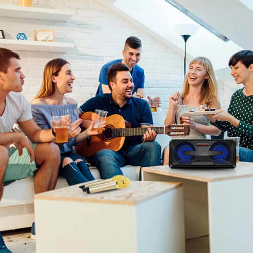 Wireless Live Dual Microphones with Bluetooth Speaker