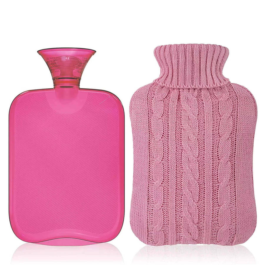 2L Hot Water Bottle with Knitted Cover