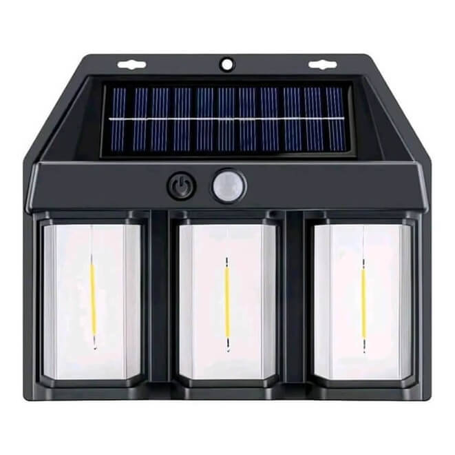 3 LED Outdoor Solar Induction Warm Light Wall Lamp