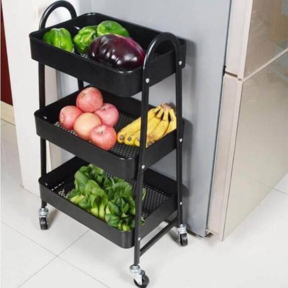 3 Tier Metal Rolling Utility Organizer Rack