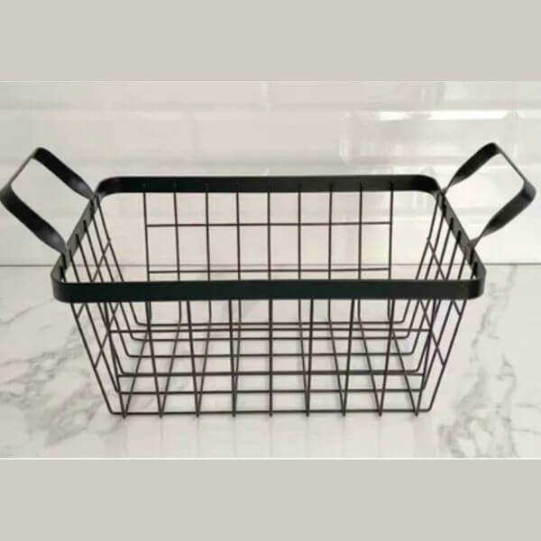 Black Wire Mesh Storage Basket 24.5x34.5cm