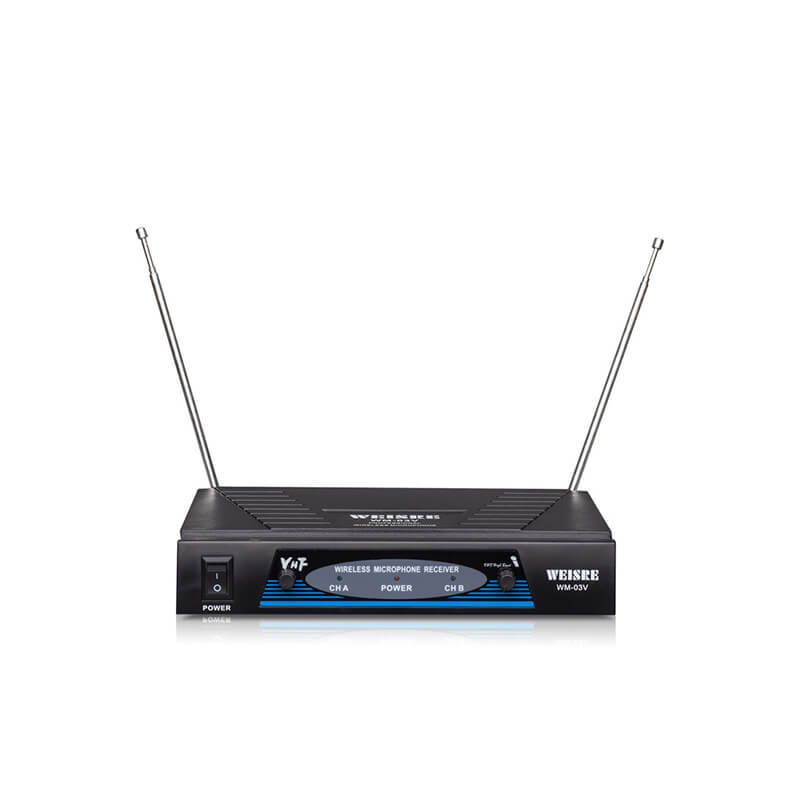 Professional 2 Channel VHF Wireless Dual Handheld Microphone System