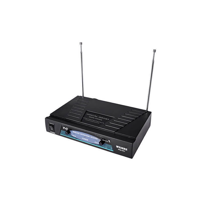 Professional 2 Channel VHF Wireless Dual Handheld Microphone System