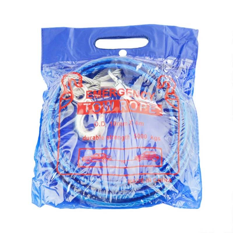 7 Ton Heavy Duty 4m x 12mm Steel Tow Rope with Insulated Hooks