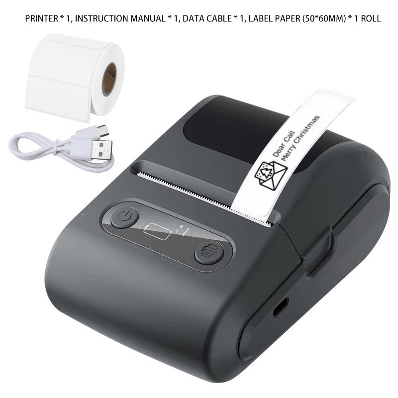Mini Label Thermal Printer Portable Self-Adhesive Bluetooth Maker Machine for round UV Tag Sticke...