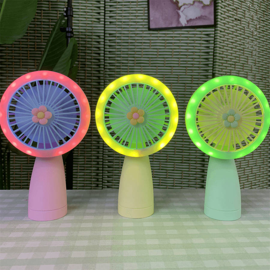 LED Small Electric Handheld Fan