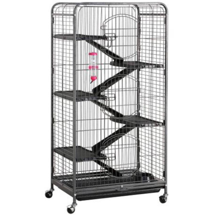 Small Animal 5 Tier Cage with Ramps &amp; Accessories (64x43.5x131cm)