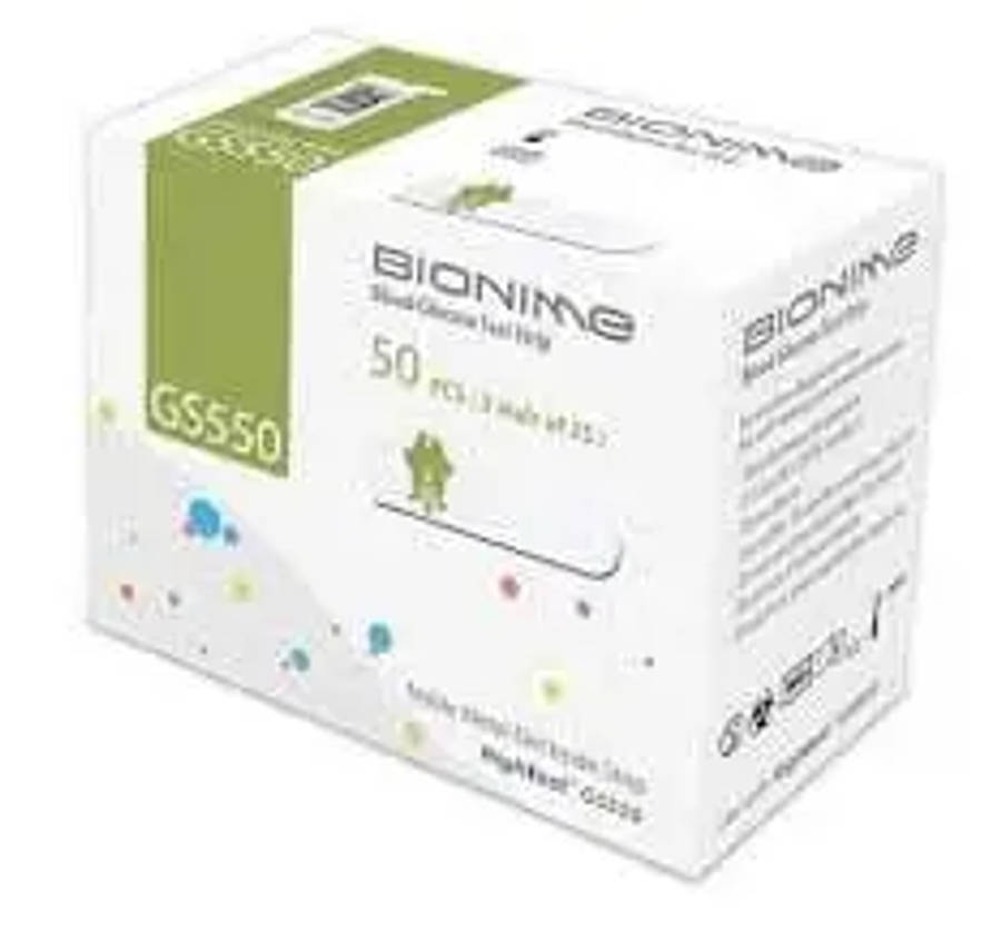 BIONIME BLOOD GLUC TEST STRIP 50 GS550