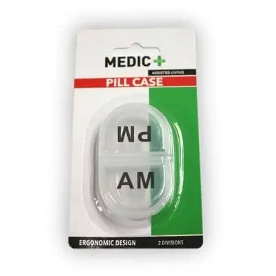 MEDIC PILL BOX 2 DIV PM/AM CLEAR