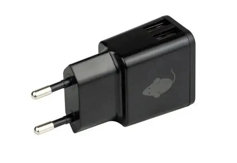 DUAL USB CHARGER 2.4A BLACK