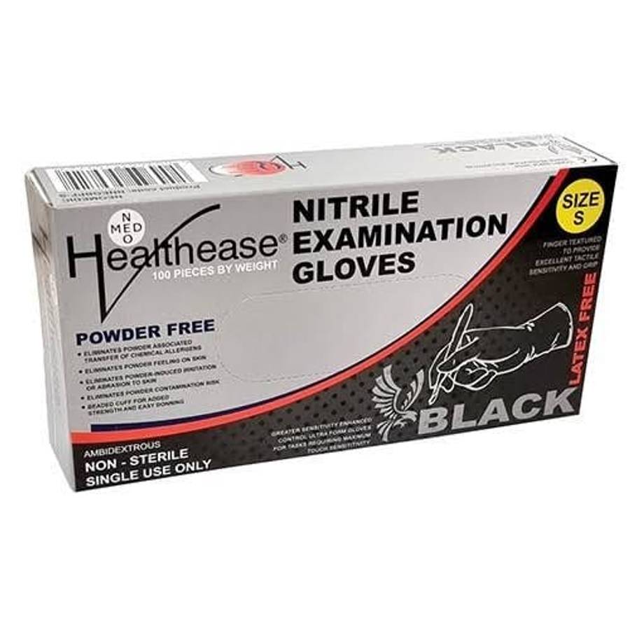 GLOVES NITRILE P/F BLACK SML 100 H/EAS