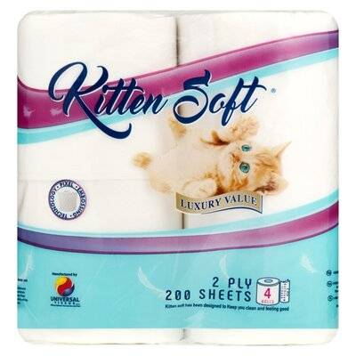 TOILET PAPER 2PLY  4 KITTEN SOFT