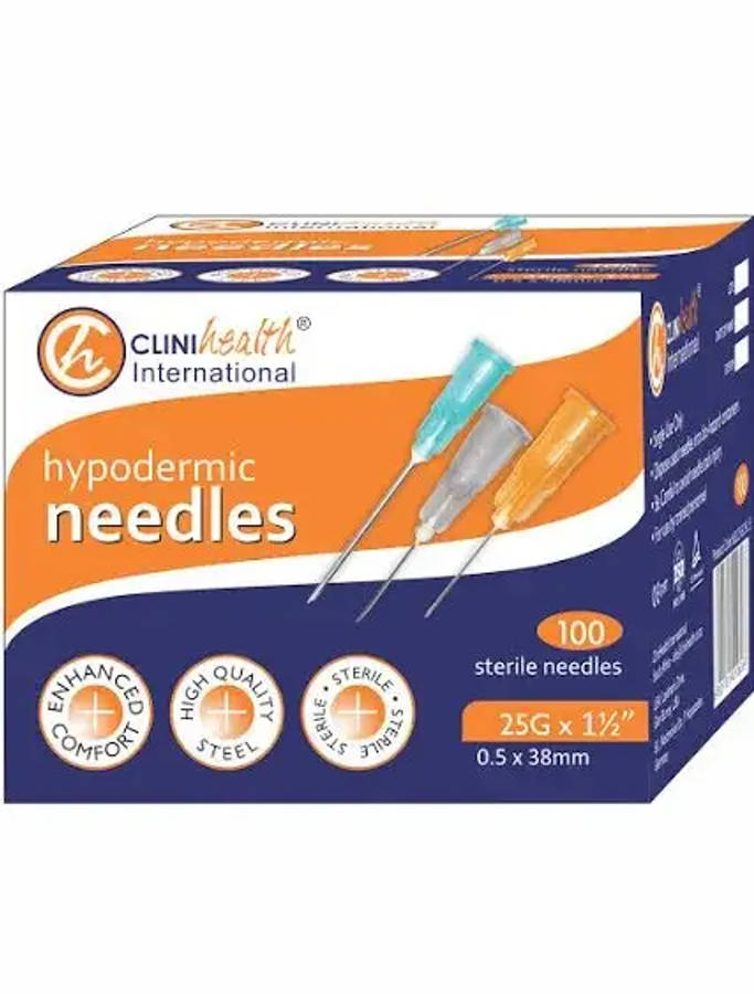 NEEDLE  25G 1/2 100 CLINIHEALTH
