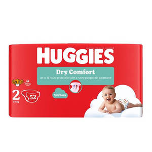 HUGGIES DRY COMFORT NO2 VALUE 3-6KG 52