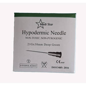 NEEDLE 21GX38MM MEDISTAR GREEN 100's