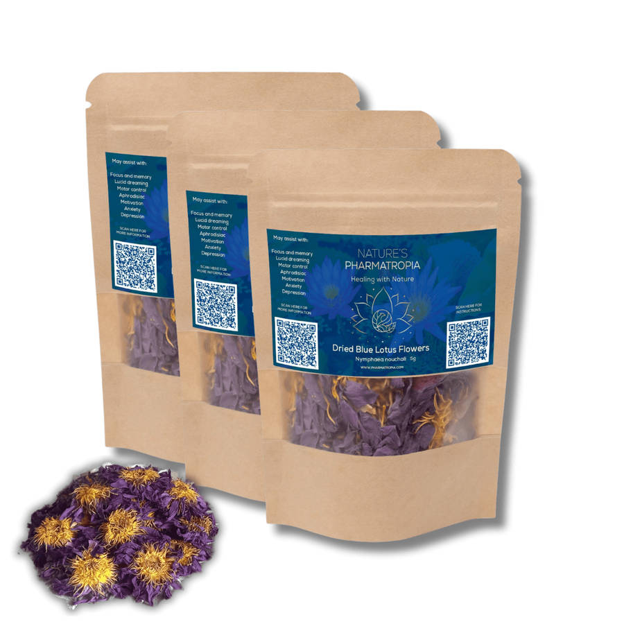 Combo - Blue Lotus Tea (Nymphaea nouchali) Whole Flowers (3 x 5g)