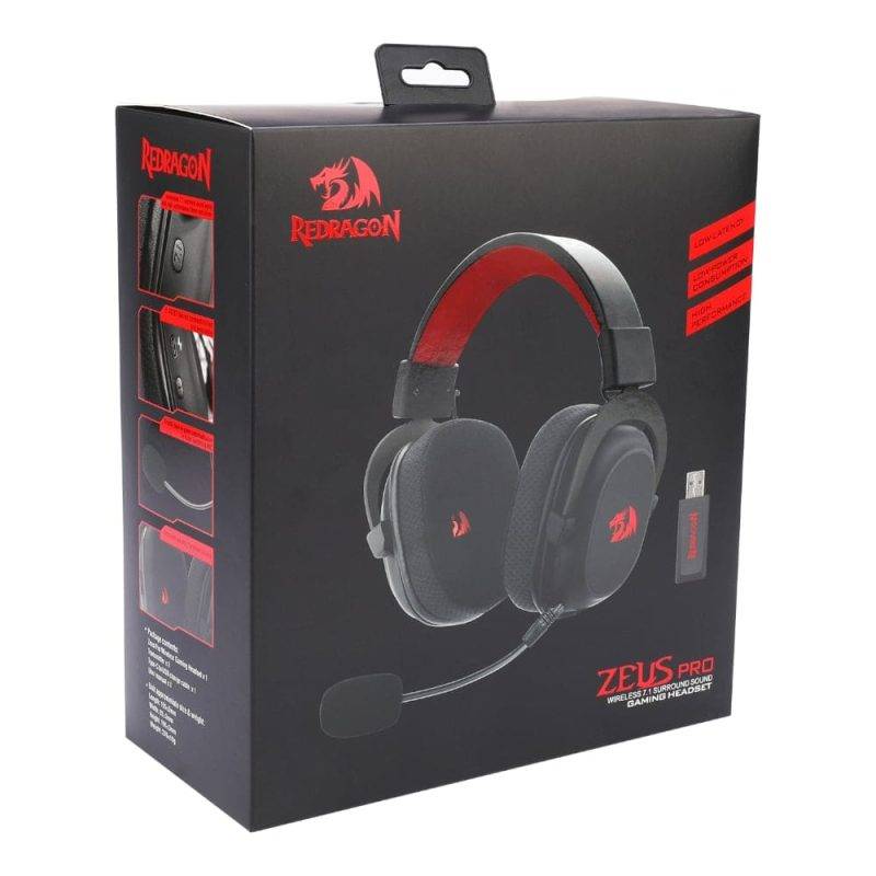 Redragon H510 ZEUS PRO 7.1 Surround Sound Wireless Gaming Headset  Black