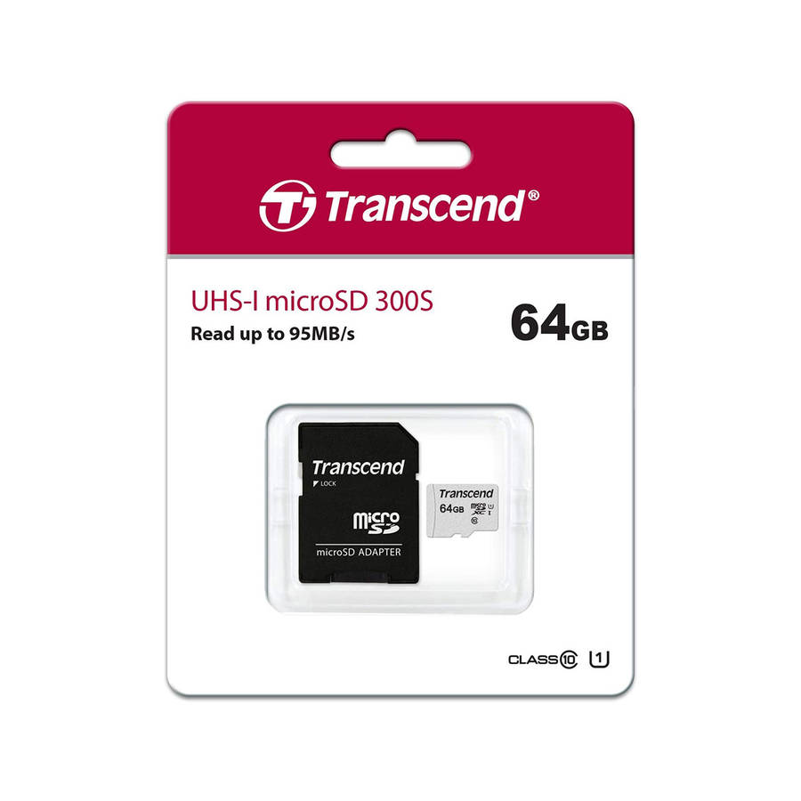 64GB Transcend MicroSD Card SDXC 300S with Adapter
