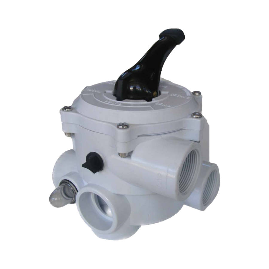Aqua Max Multiport Valve Complete | Glue Connection | 6-Way - White White