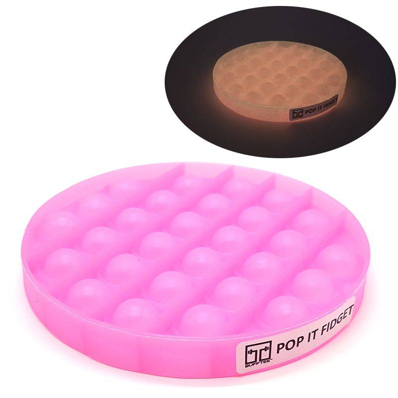 Pop it Fidget Toy - Glow In The Dark - Luminous - Circle Bubble Pop -Pink