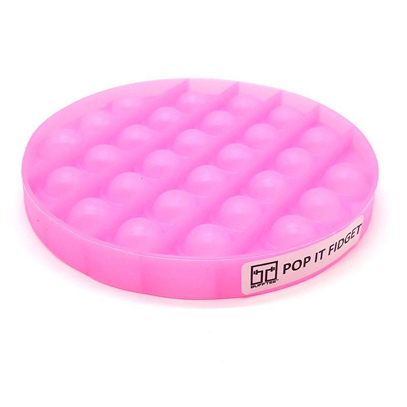 Pop it Fidget Toy - Glow In The Dark - Luminous - Circle Bubble Pop -Pink