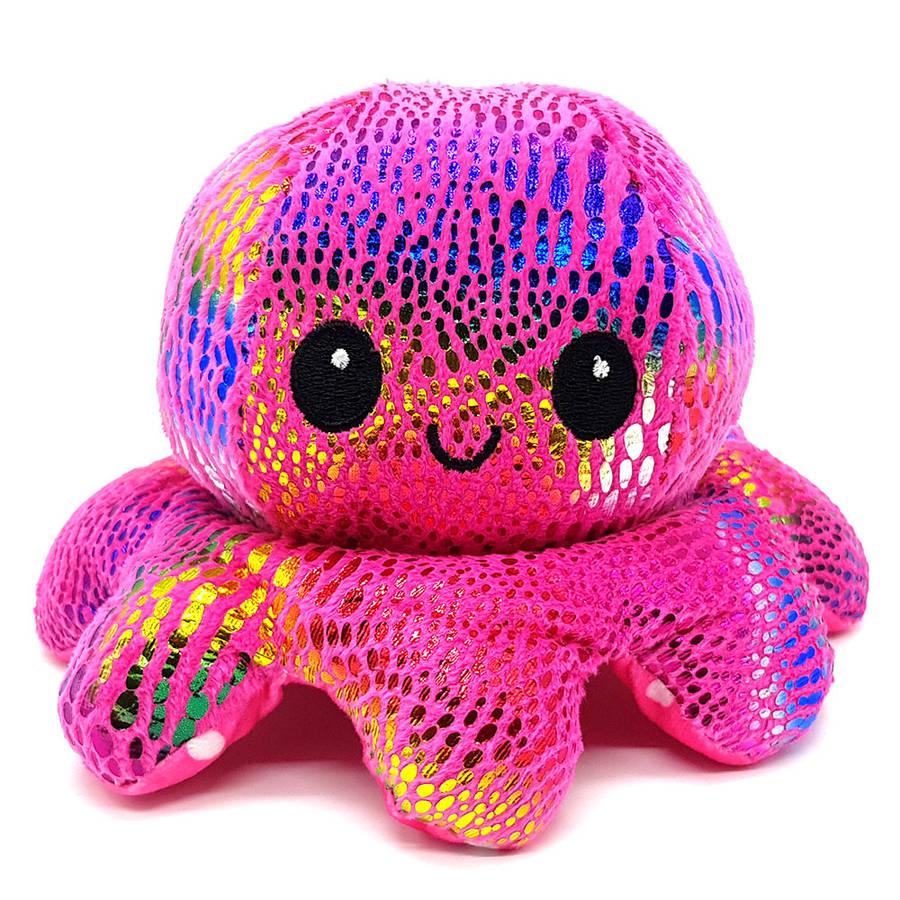 Happy or Sad Octopus - Mini Mood Octopus - Reversible - Strawberry