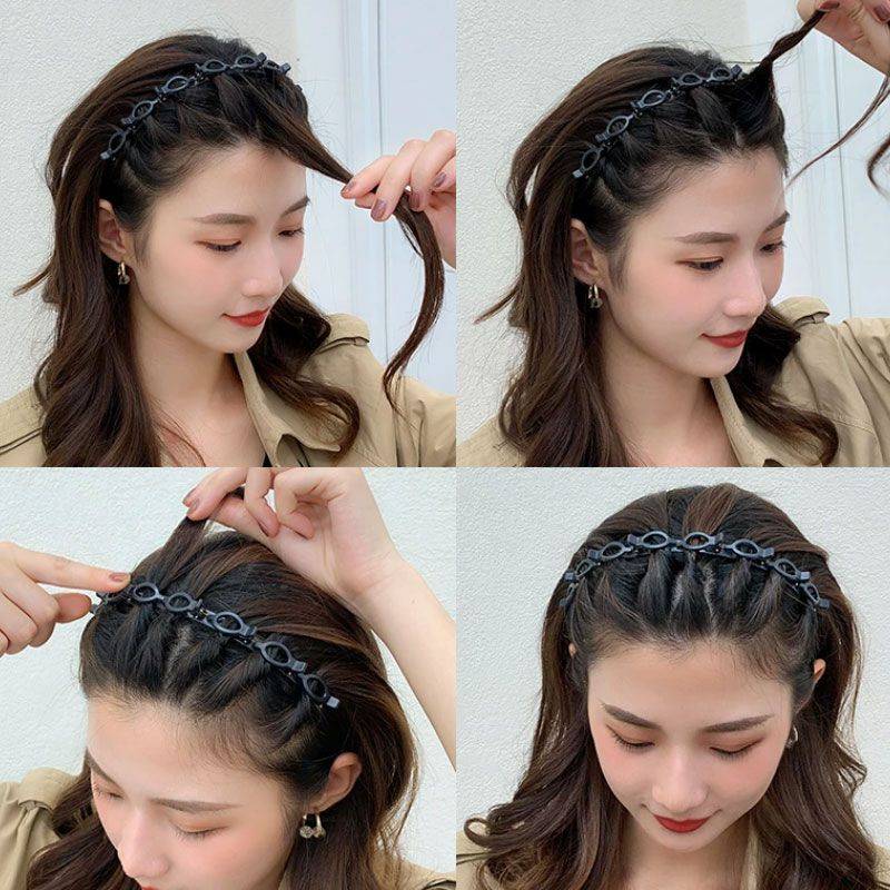Bufftee Alice Band With Claw Clips - Alice band Hair Grip - Easy Braid Band